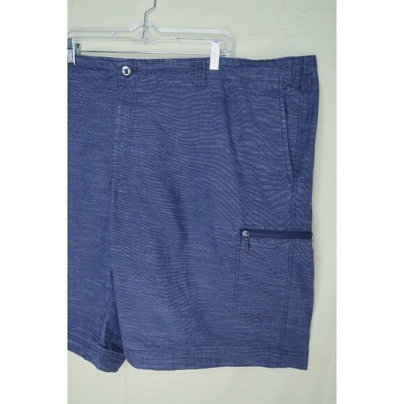 True Nation by DXL Hybrid Shorts Men's 52 Blue Zip Pockets Stretch Cotton Blend - Picture 3 of 9